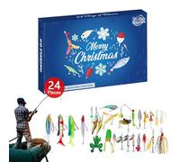 Calendrier de l'Avent de pêche - Kit d'accessoires de pêche - Compte à rebours - Calendrier de Noël - Compte à rebours de Noël avec kit d'appâts de pêche - Calendrier de pêche de Noël
