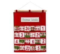 Calendrier De L'avent De Tissu Avec Poches 2024, 24 Jours Sur Les Poches De Calendrier De L'Avent Avec Un Mur De Bâton, Calendrier De L'Avent En Tissu Réutilisable Suspendu Pour La Maison