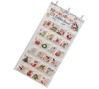 Calendrier de l'Avent décoratif avec 24 poches en toile - Compte à rebours de Noël - À suspendre - Sac cadeau pour mur ou porte - Grand calendrier de l'Avent