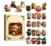 Calendrier de l'Avent Décoratif de Noël Mini Décoration de 3D Mignonne | Calendrier de Noël Compte à Rebours de 24 Jours pour les Fêtes Bureau Étagère Cheminée Vitrine Sapin et Sac à