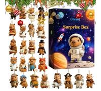 Calendrier de l'Avent, décorations acryliques 2D Capibara pour sapin de Noël avec compte à rebours de 24 jours pour rétroviseur de voiture, salle de classe, chaussette, arbre du jardin célébration