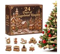 Calendrier de l'Avent décorations de Noël Statues 2D du Royaume en | Compte à rebours 24 jours, ornements de sapin maison en d'épices pour sac à dos, voiture,