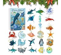 Calendrier de l'Avent, décorations en acrylique 2D - Calendrier de l'Avent de Noël 24 jours - Décoration à suspendre - Pour tout-petits, filles, adolescentes, famille - Amusement