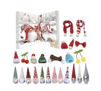 Calendrier de l'Avent - Décorations Festives pour et Adultes,Calendrier De Compte À Rebours De 24 Jours Avec Figurines De Nains Ornements Pour Décorer Cheminée, Table,