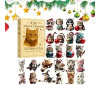 Calendrier de l'Avent,Décorations Pendentif Chat 2D | Calendrier De L'Avent 24 Jours - Pour Adultes Et Adolescents Pour Halloween Thanksgiving Pâques Et Fêtes