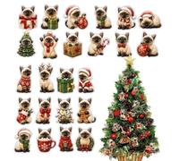 Calendrier de l'Avent Décorations Plates en 2D de Chat de Noël pour la | Décorations de Chat du Calendrier de l'Avent de Noël pour Fenêtre Camping Bureau à Domicile Mur Adultes