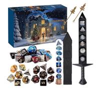 Calendrier de l'Avent Dés 2025 | Calendrier de Compte à Rebours de Noël avec 24 Sets de Dés | Jeu de Rôle Saisonnier pour Ados Adultes Amis Joueurs