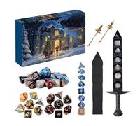 Calendrier de l'Avent Dés 2025,Calendrier de Compte à Rebours de Noël avec 24 Sets de Dés | Jeu de Rôle Saisonnier pour Ados Adultes Amis Joueurs