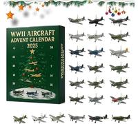Calendrier de l'Avent des avions de la Seconde Guerre mondiale, 2026, nouveau calendrier de Noël avec 24 mini oiseaux de guerre, cadeau surprise pour les collectionneurs de modèles, passionnés de