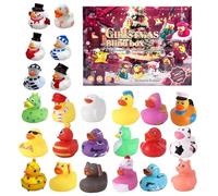 Calendrier de l'Avent des Canards de Noël,Jouets De Bain Canards En Caoutchouc Calendrier De L'Avent De 24 Jours Pour Noël | Jouets de Bain Garnitures de Bas pour Garçons et Filles Voyage et Maison Te