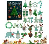 Calendrier De L'Avent Des Décorations De Noël - Décorations D'Avent De Couleur Bleue En 2D | Ornements De Noel En Gros Pour 24 Jours - Pour Femmes, Garçons Et Filles, Pour Anniversaire, Maison Et Lieu