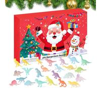 Calendrier de l'Avent des dinosaures - Compte à rebours de Noël de 37,6 cm - Exploration sûre pour les - Compte à rebours avec figurines de dinosaures réalistes faciles