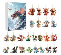 Calendrier de l'Avent Des Dinosaures, Pendentif Arbre De Noël Avec Dinosaure Acrylique 2D | Pour Fête Et Cadeaux De Noël Pour Intérieur De Voiture | Pour Intérieur De Voiture Salon Maison Chambre