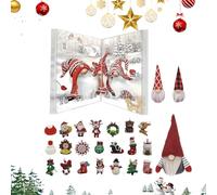 Calendrier de l'Avent des lutins - Petits ornements décoration de bureau, calendrier compte à rebours 24 jours elfes Décoration pour centre table étagère cheminée arbre Noël