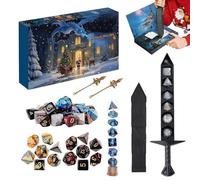 Calendrier de l'Avent Dés Noël 2025,24 Jours De Compte À Rebours Noël Avec Set De Dès | Jeu de Rôle Saisonnier pour Joueurs - Cadeau pour Joueurs de Société et