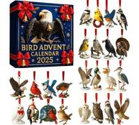 Calendrier de l'Avent des oiseaux, calendrier du compte à rebours de Noël 2025, comprend 24 oiseaux différents, parfait pour les amoureux des oiseaux, les passionnés de nature, les familles