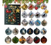 Calendrier De L'Avent Des Oiseaux De Noël 2025 - Calendrier Du Compte À Rebours Des Oiseaux De Noël De 24 Jours | Ensemble De Décorations Suspendues En Acrylique 2D En Forme D'oi-seaux Pour La Maison
