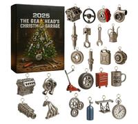 Calendrier de l'Avent des pièces miniatures 2025, 24 jours de compte à rebours de Noël automobile avec des pièces et outils de voitures miniatures en acrylique