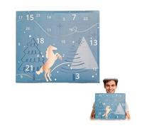 Calendrier de l'Avent design cheval ciel d'hiver avec compte à rebours de 24 jours de chevaux, cadeaux et surprises pour propriétaires de chevaux, cavaliers et écuries