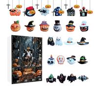 Calendrier de l'Avent d'Halloween 2025 | Compte à rebours pour décoration d'Halloween, mini figurines d'horreur Objet de collection pour hommes, cuisine, adultes, adolescents, filles, maison