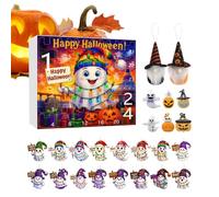 Calendrier de l'Avent d'Halloween 24 boîtes - Motif compte à rebours d'Halloween 2025 - Ornement en acrylique 2D pour la décoration pour filles et adultes ainsi que pour arbre et fête