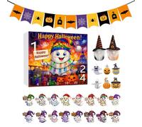 Calendrier de l'Avent d'Halloween 24 boîtes - Motif : compte à rebours d'Halloween effrayant - Ornement en acrylique 2D pour la décoration pour filles et adultes ainsi que pour arbre et fête