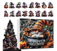 Calendrier de l'Avent d'Halloween - Calendrier de l'Avent avec lutin plat pour Halloween - Figurines jouets avec 24 jours de décoration comme décoration de bureau pour , famille, vacances