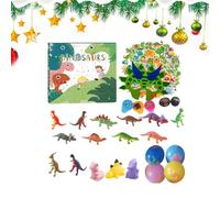 Calendrier de l'Avent Dinosaure Compte à Rebours, Calendrier de Compte à Rebours Dinosaures 24 Jours avec Ornements, Décoration Figurines Animaux Noël pour Garçons Adolescents Famille
