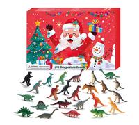 Calendrier de l'Avent dinosaure - Compte à rebours de Noël | Figurines de dinosaures PP - 24 pièces 37,6 x 22,7 x 3,2 cm - Décoration de vacances pour , salles de tes et éducatifs