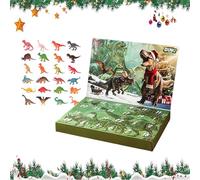 Calendrier de l'Avent dinosaure de Noël | 24 figurines de dinosaures de Noël pour, compte à rebours, décoration festive, pour chambre, bureau, école, dortoir, bureau, anniversaire, vacances