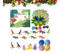 Calendrier De L'Avent Dinosaures De Noël | Calendrier De L'Avent Dinosaure 24 Jours Avec Ornements - Figurines Collection Décor Cadeau Pour Famille Noël Fête École
