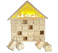 Calendrier de l'Avent DIY Calendrier en bois avec 24 tiroirs 10 x 3 x 12d le calendrier de l'avent de Noël Calendrier de l'Avent pour vous remplir le compte à rebours (pas de batterie)