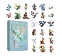 Calendrier de l'Avent dragon | 24 jours 2D pendentif acrylique - Ornements de Noël compte à rebours - Pour Thanksgiving, vacances, fêtes, bureaux, maison, chambres, portes, arbres, école, dortoir