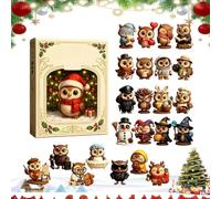 Calendrier de l'Avent du de Noël Mini Décoration de 3D Mignonne | Calendrier de Noël Compte à Rebours de 24 Jours pour les Fêtes Bureau Étagère Cheminée Vitrine Sapin et Sac à