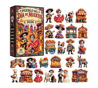 Calendrier de l'Avent du Jour des Morts 2026 Décorations De Figurines Crâne | Calendrier Halloween d'horreur Pour Thanksgiving fêtes anniversaire bureaux maison chambre