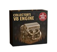 Calendrier de l'Avent du moteur V8 - Ornements de mini moteur de 24 jours, compte à rebours de voiture en acrylique 2D, édition collector | Fonctionnalité de conception mécanique détaillée, fonction d