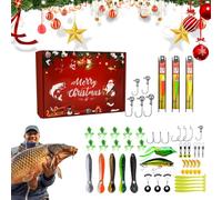 Calendrier de l'Avent du Pêcheur | 24 Jours Noël avec Leurres de Pêche | Kit d'Appâts Festifs Saisonniers pour Déco Maison et Fête des Pères | Saison des Fêtes et Noël en Extérieur