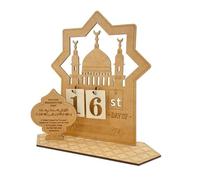 Calendrier de l'Avent du Ramadan 2026 en bois renforcé pour l'Aïd Mubarak, décoration de table, construction robuste avec plaques d'immatriculation, lumières LED, coffret cadeau islamique (C)