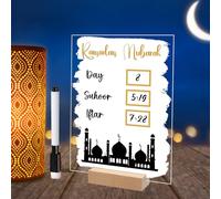 Calendrier de l'Avent du Ramadan,30 Jours Calendrier du Ramadan,Acrylique,Calendrier à Rebours Manuscrit DIY,Compte à rebours jusqu'à l'Aïd,Pour La Décoration Du Ramadan, Cadeau de l'Aïd (BTU213)