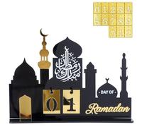 Calendrier de l'Avent du Ramadan - Calendrier de compte à rebours en acrylique pour l'Aïd Mubarak à faire soi-même pour décoration - Ornement artisanal, cadeau du Ramadan (B409)