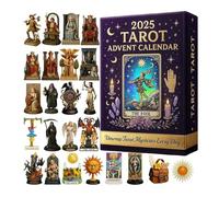 Calendrier de l'Avent du Tarot Magique 2025, Boîte Aveugle Compte à Rebours Calendriers de 24 Jours, Calendrier Commémoratif sur Thème de l'Art du Tarot différentes Figures 2D, Cadeau Noël