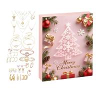 Calendrier De L'Avent En Bijoux,Bracelet de Compte à Rebours à 24 Cases - Boîte Calendrier 2025 avec Collier et Boucles d'Oreilles pour Cadeau à Jeune Fille Collègue Mère Graduation Fêtes