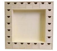 Calendrier de l'Avent en bois Artemio : Cadre carré avec renfoncement Beige G