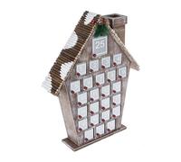 Calendrier de l'Avent en bois avec 25 boîtes cadeaux pour décoration de Noël - Calendrier de l'Avent de Noël - Ornement en bois - Tiroir de compte à rebours