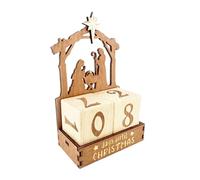 Calendrier de l'Avent en bois avec compte à rebours - Décoration de table pour la maison - Calendrier de table