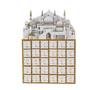 Calendrier de l'Avent en bois avec éclairage LED pour l'Aïd Ramadans avec 30 petits tiroirs pour musulmans, festivals islamiques, décorations de fête