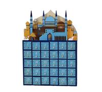 Calendrier de l'Avent en bois avec éclairage LED pour l'Aïd Ramadans avec 30 petits tiroirs pour musulmans, festivals islamiques, décorations de fête
