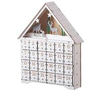 Calendrier de l'Avent en bois avec tiroirs et lumières LED, compte à rebours de 24 jours, calendriers l'Avent vides à remplir pour la décoration Noël, calendrier en bois