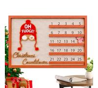 Calendrier de l'Avent en bois - Calendrier de l'Avent de Noël, affiche en bois pour quelques jours jusqu'à Noël, décoration de Noël de ferme, centre de table avec motif de dessins animés pour la salle