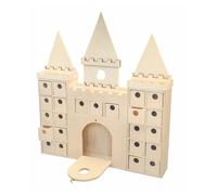 Calendrier de l'avent en bois Château fort 24 cases 26,5 cm